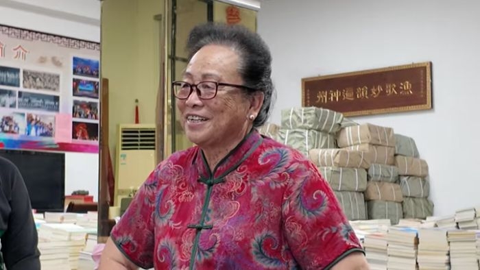 圖 4 國家級(jí)非遺傳承人蘇少琴講述漁歌發(fā)展史